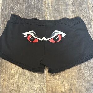 Winterhawks hockey Black Athletic Shorts with Red Eye Design size M